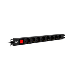 PDU de 8 Tomas Schuko con Interruptor - Cable 2m - Carcasa de aluminio.