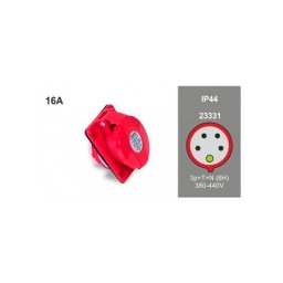 Base Tablero Industrial 16A 3P+T+N 380V IP44 Rojo - Famatel