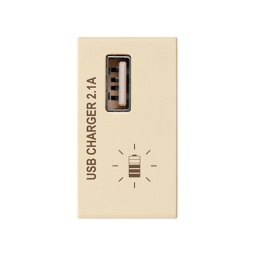 Módulo Cargador USB 2.1A · Marfil · Serie Duomo - Conatel