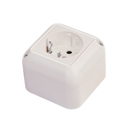 Tomacorriente schuko  Exterior  Blanco  Serie Presta - Conatel