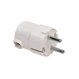 Ficha schuko  Cable a 90  Blanco - Contactum