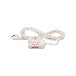 Alargue 2 tomas 3 en lnea + 1 schuko  Cable 5m  Blanco - Contactum