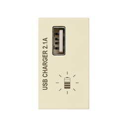 Módulo Cargador USB 2.1A · Marfil · Serie Presta Pro - Conatel