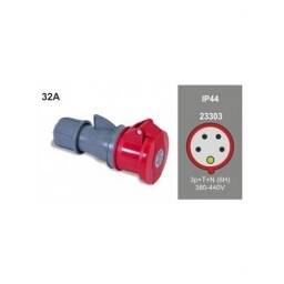 Ficha Industrial 32A 3P+T+N 380V IPP44 Rojo - FAMATEL